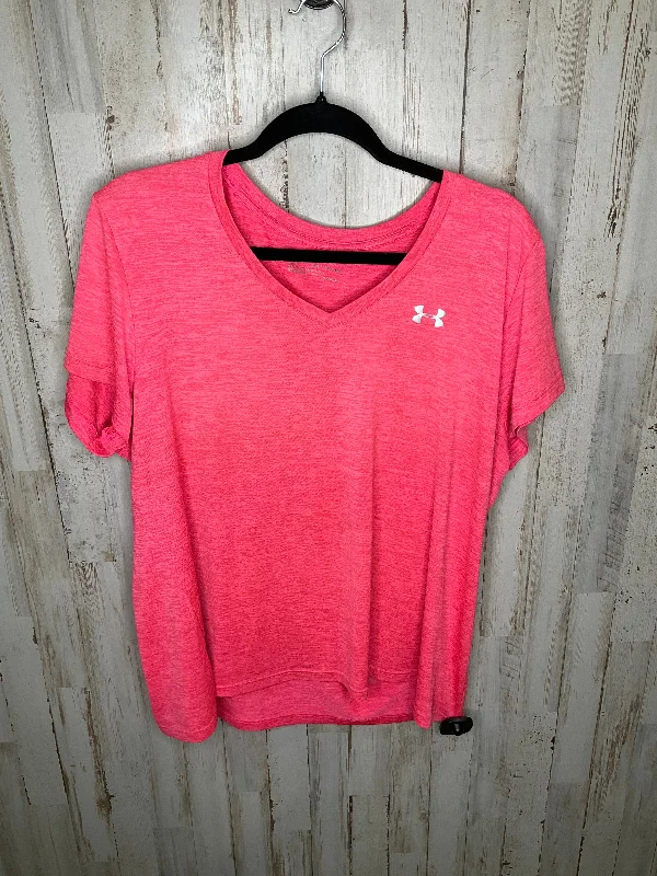 Men's short-sleeve sporty subtle-loud-fuchsia tee-Pink Athletic Top Short Sleeve Under Armour, Size Xxl