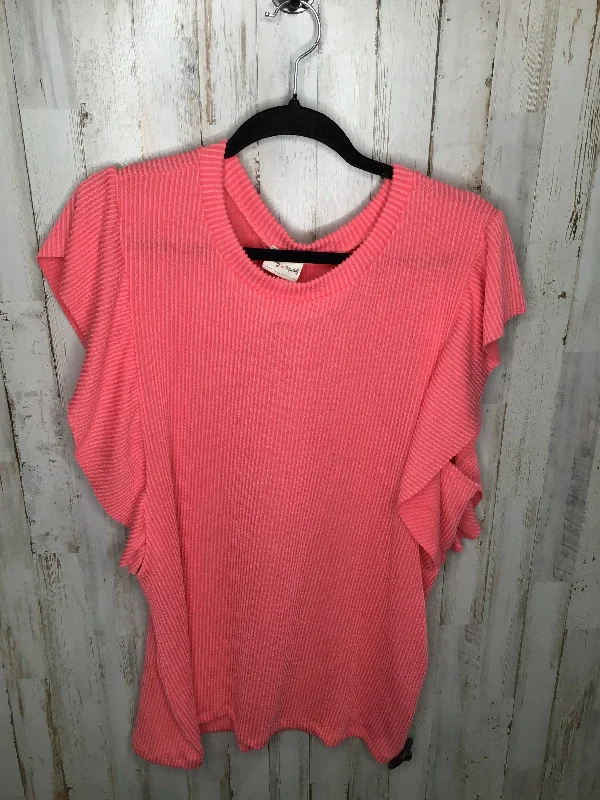 Men's short-sleeve warm stylish-sleek-fit-frost tee-Pink Top Short Sleeve Lovely Melody, Size 1x