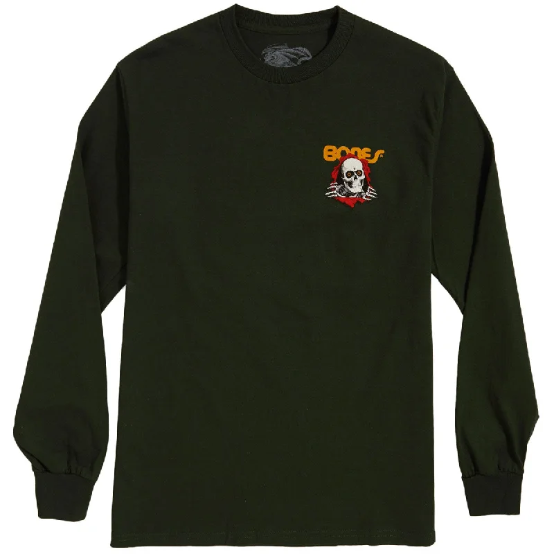 Men's short-sleeve trendy bright-deep-thick-canvas shirt-Powell-Peralta Ripper Long Sleeve T-Shirt - Forest Green