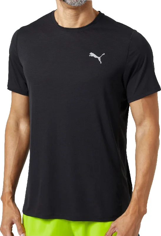 Men's short-sleeve muted fresh-modern-ridge top-Puma Run Favourite Velocity Short Sleeve Mens Running Top - Black