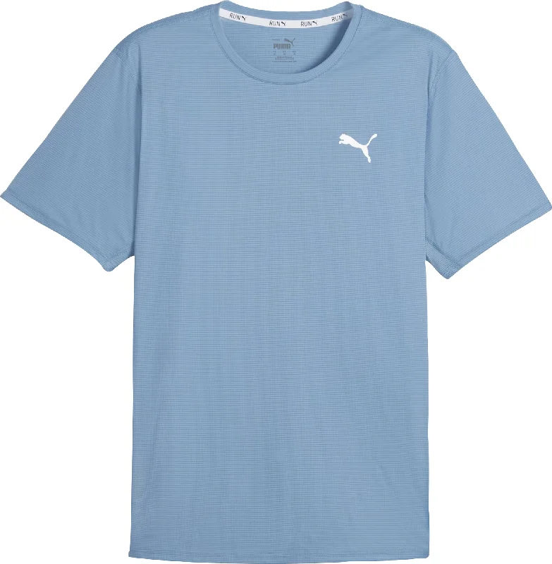 Men's short-sleeve deep classic-casting tee-Puma Run Favourite Velocity Short Sleeve Mens Running Top - Blue