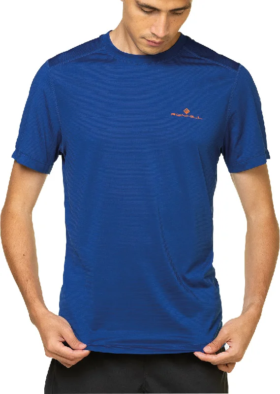 Men's short-sleeve tropical fast-fast-wicking tee-Ronhill Tech Short Sleeve Mens Running Top - Blue