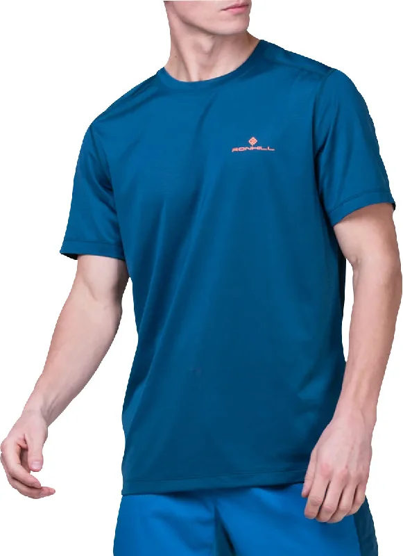 Men's short-sleeve bright deep-classic-free-yellow tee-Ronhill Tech Short Sleeve Mens Running Top - Blue