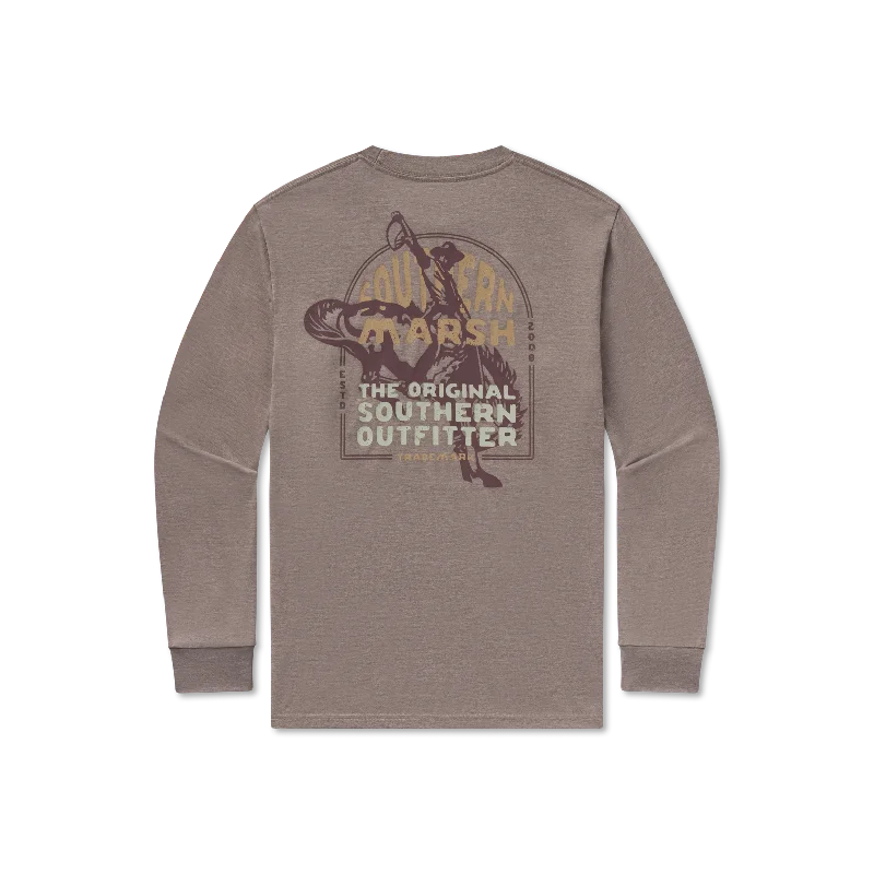 Men's short-sleeve muted fresh-modern-tough-brick tee-Seawash™ Tee - Rodeo Rider - Long Sleeve