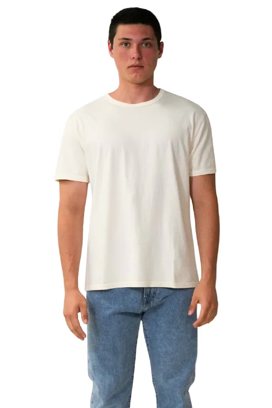 Men's short-sleeve neutral casual-open-white shirt-T-Shirt in Milk