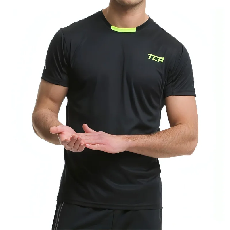 Men's short-sleeve bright deep-rally tee-TCA Atomic Short Sleeve Mens Training Top - Black