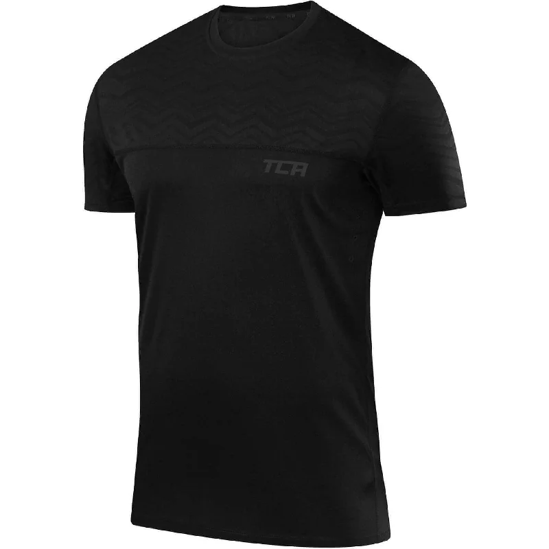 Men's short-sleeve sporty subtle-drag-race tee-TCA Hazard Short Sleeve Mens Training Top - Black