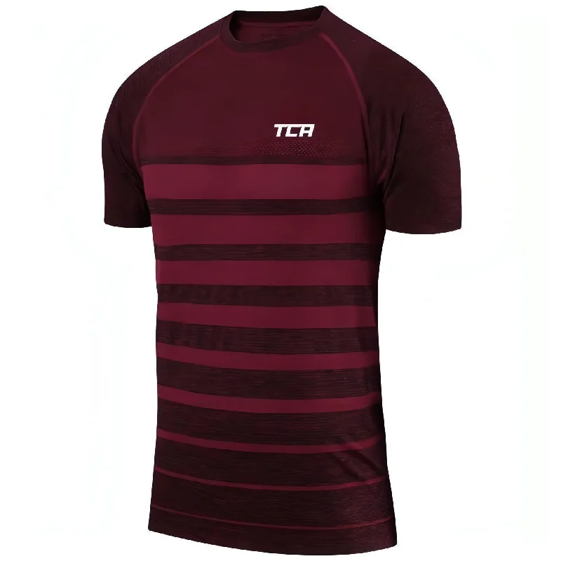 Men's short-sleeve neutral casual-acrylic tee-TCA SuperKnit Engineered Short Sleeve Mens Running Top - Red