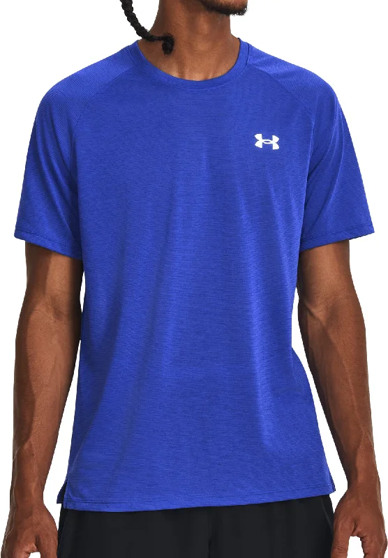 Men's short-sleeve bright deep-classic-muted-lacrosse tee-Under Armour Streaker Short Sleeve Mens Running Top - Blue