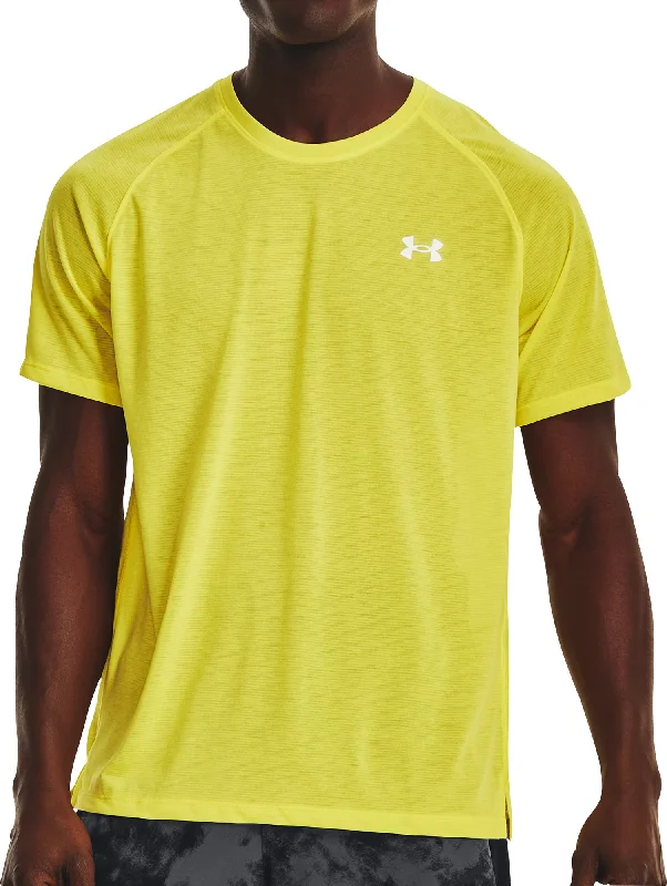 Men's short-sleeve tough color-block shirt-Under Armour Streaker Short Sleeve Mens Running Top - Yellow