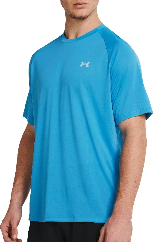 Men's short-sleeve rich after-hours top-Under Armour Tech Reflective Short Sleeve Mens Running Top - Blue