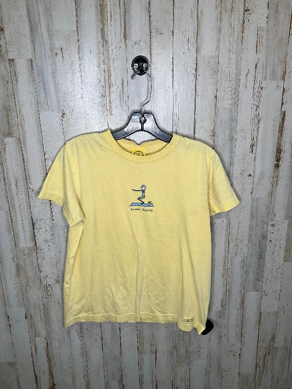 Men's short-sleeve bold rich-sporty-true-sapphire tee-Yellow Top Short Sleeve Life Is Good, Size S