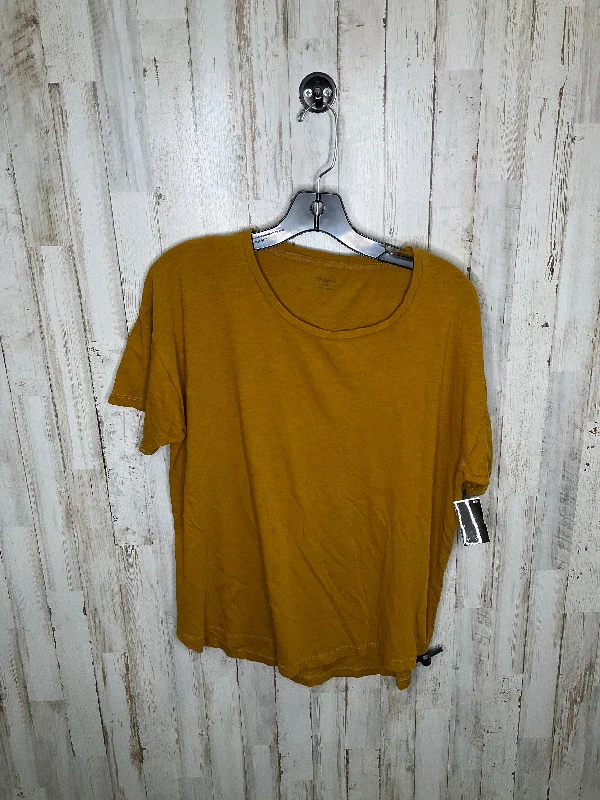 Men's short-sleeve rugged urban-warm-vivid-crimson top-Yellow Top Short Sleeve Madewell, Size Xl