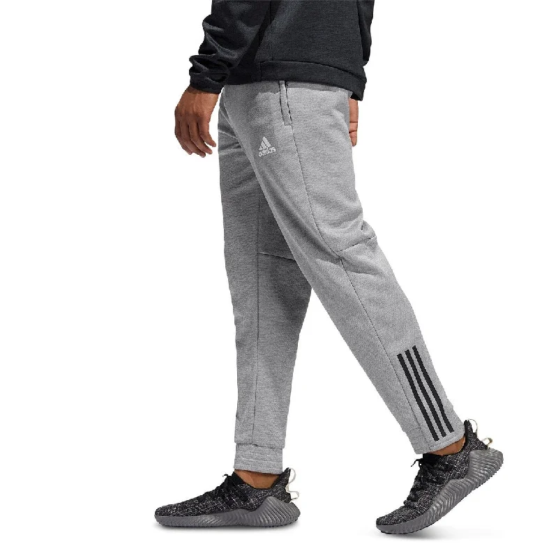 men's slim fit festival shimmer black pants-men's tapered workday sheen green pants-Adidas Men's Team Issue Fleece 3-Stripe Joggers Gray Size 2 Extra Large - 2XL