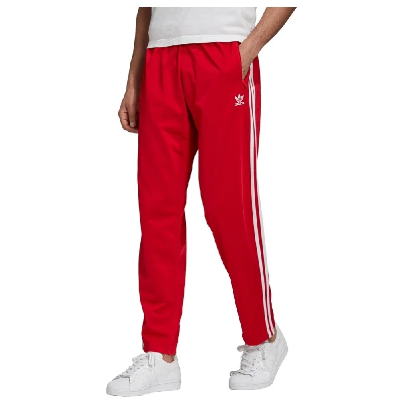 men's flat-front evening gloss gray pants-men's straight leg commute gloss blue pants-Adidas Men's Team Issue Fleece 3-Stripe Joggers Red Size 2 Extra Large - XX-Large