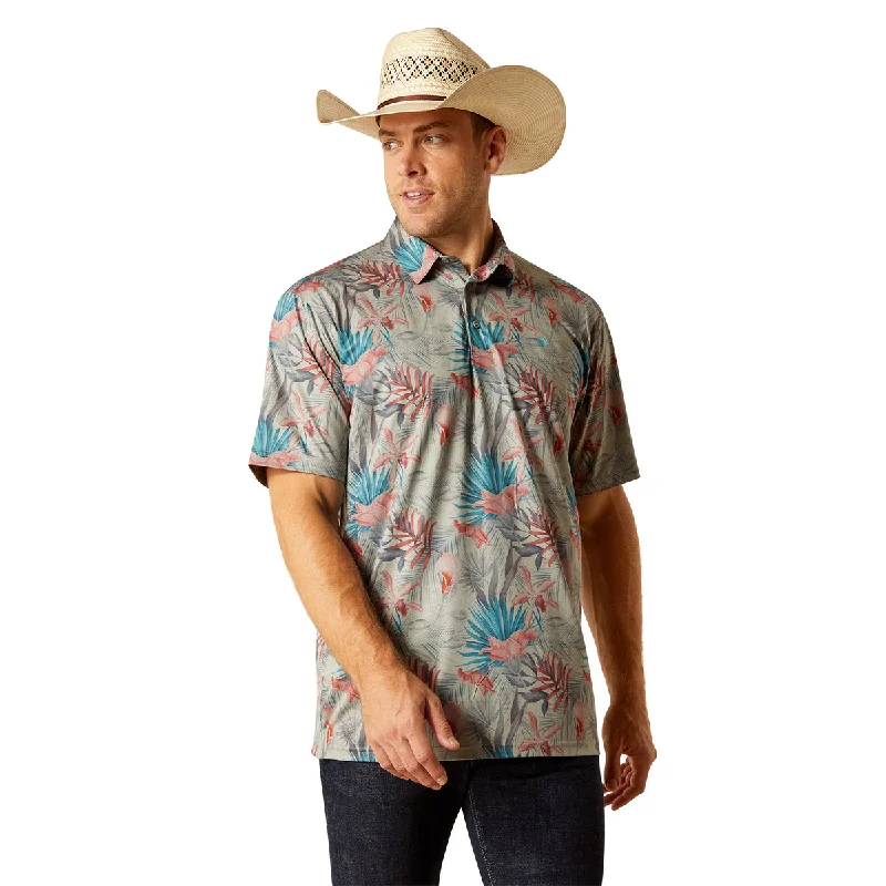 Men's short-sleeve trendy bright-deep-classic-glow-accent tee-Ariat Men's Charger 2.0 Printed Polo - Sale