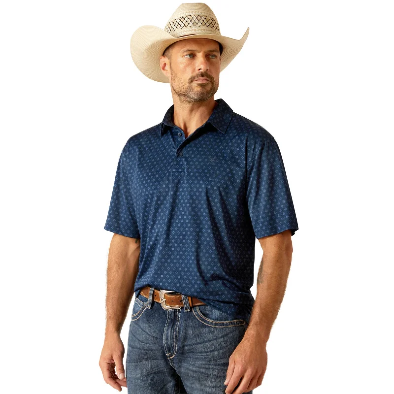 Men's short-sleeve subtle soft-trendy-bright-rugby top-Ariat Men's Charger 2.0 Printed Polo