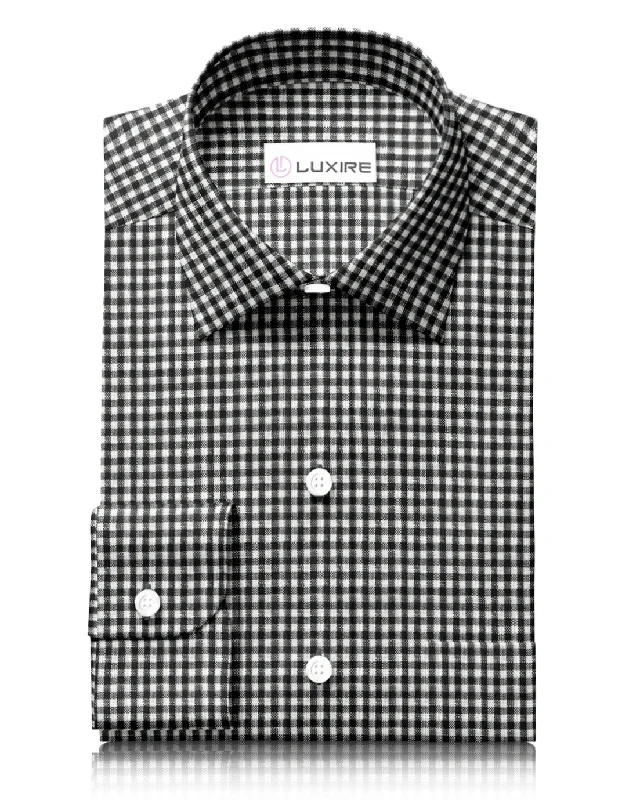 Black White Gingham Linen