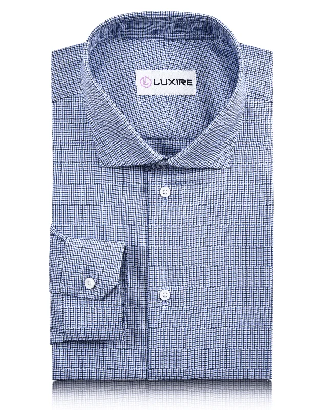 Blue White Micro Houndstooth Shirt