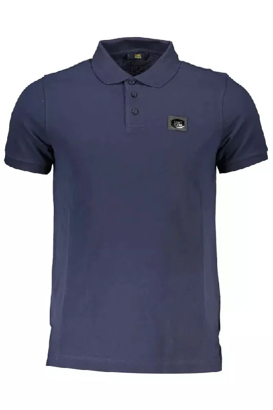 Men's short-sleeve tropical retro-chic-amethyst top-Cavalli Class Elegant  Cotton Polo with Chic Men's Detailing