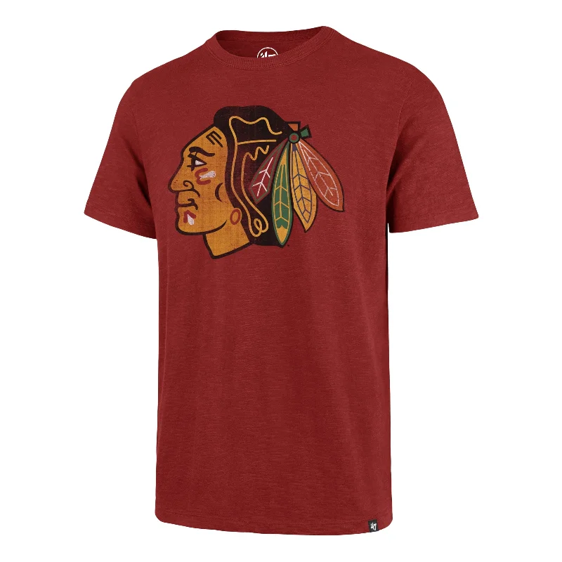 Men's short-sleeve modern tough-brick top-CHICAGO BLACKHAWKS GRIT '47 SCRUM TEE