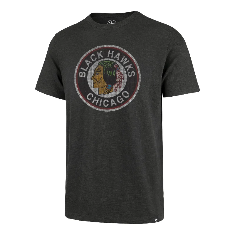 Men's short-sleeve retro saffron top-CHICAGO BLACKHAWKS VINTAGE GRIT '47 SCRUM TEE