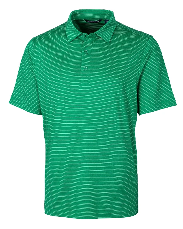 Men's short-sleeve soft faint-sage shirt-Cutter & Buck Forge Pencil Stripe Stretch Mens Polo Shirt