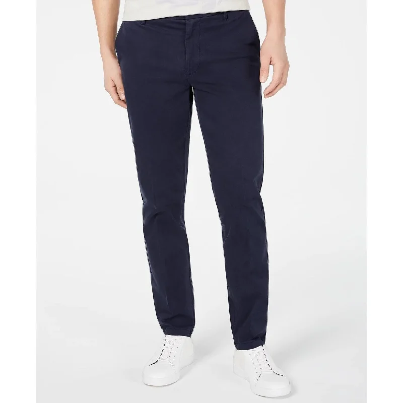 men's relaxed formal dinner sheen beige pants-men's tailored party matte navy pants-DKNY Men's Bedford Performance Stretch Sateen Pants Navy Size 32X32