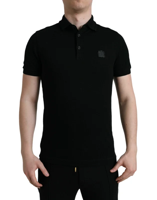 Men's short-sleeve bright deep-thick-canvas top-Dolce & Gabbana Elegant  Cotton Polo Men's Shirt