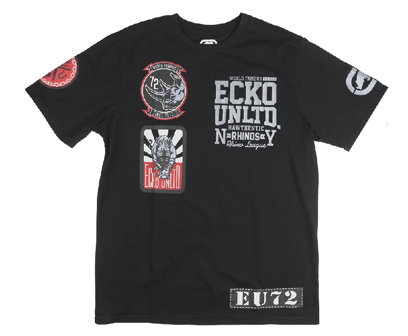 Men's short-sleeve soft trendy-fresh-citron top-ECKO UNLTD GRAPHIC T-SHIRT BLACK - E031K782