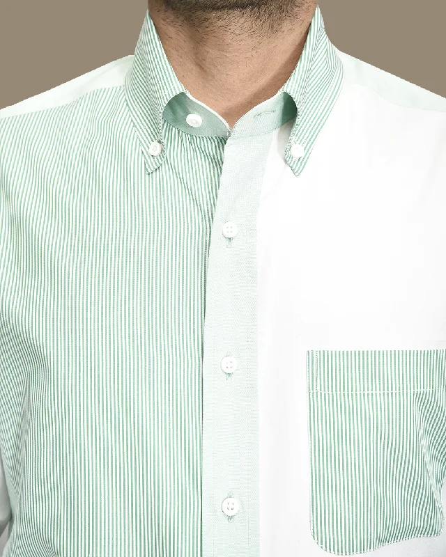 Green White Cotton Fun Shirt