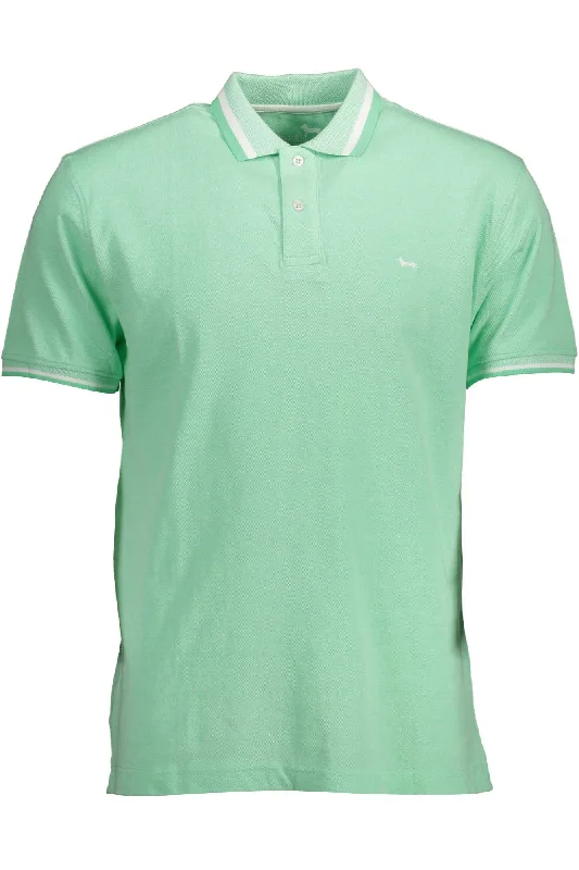 Men's short-sleeve classic muted-fresh-sky-gray top-Harmont & Blaine Elegant  Cotton Polo with Contrasting Men's Accents