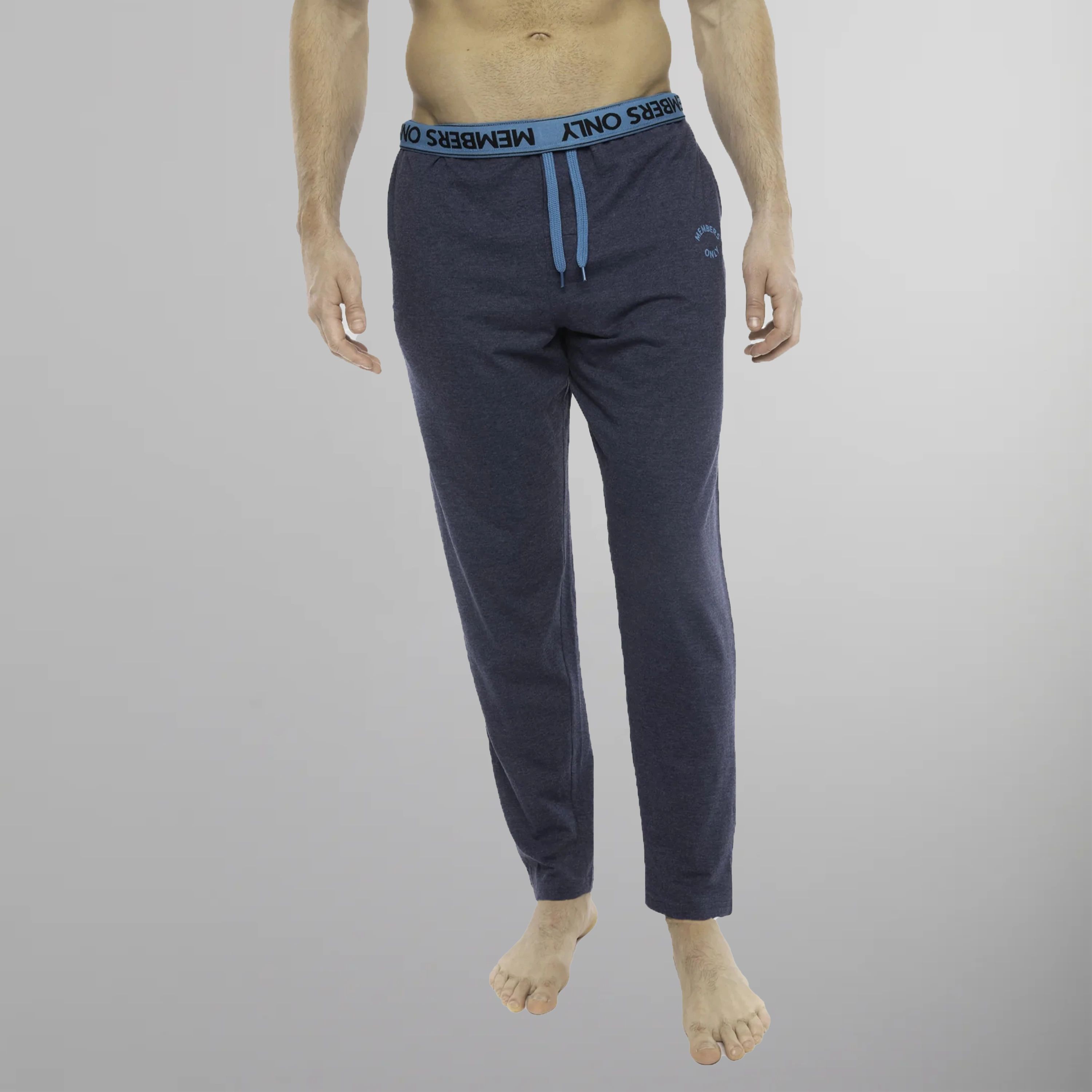 men's relaxed insulated blue pants-men's tapered workday gloss gray pants-Men's Heather Contrast Elastic Sleep Pants - Blue Turq - FINAL SALE