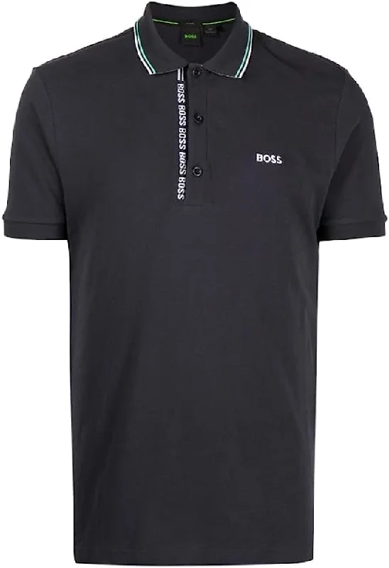 Men's short-sleeve subtle graphite tee-Hugo Boss Men Paule Navy Blue PiqueLogo  Polo Shirt