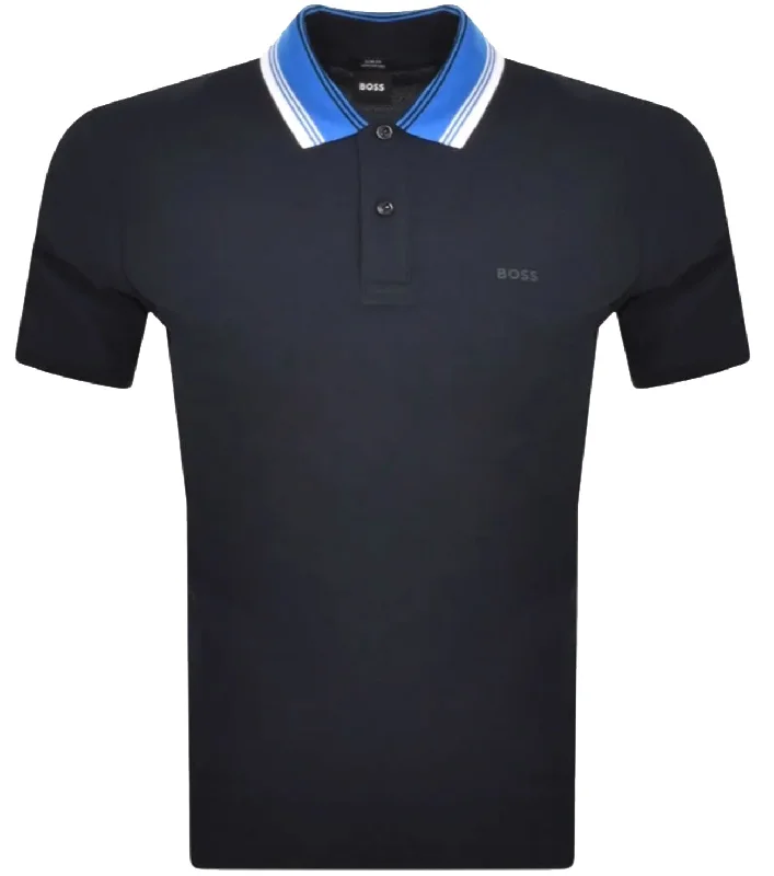 Men's short-sleeve crisp woven tee-Hugo Boss Phillipson Slim Fit Pique Cotton Polo Shirt 118 404-Dark Blue