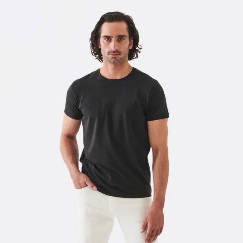 Men's short-sleeve sleek pearl shirt-Iconic Crew T-Shirt (Black)