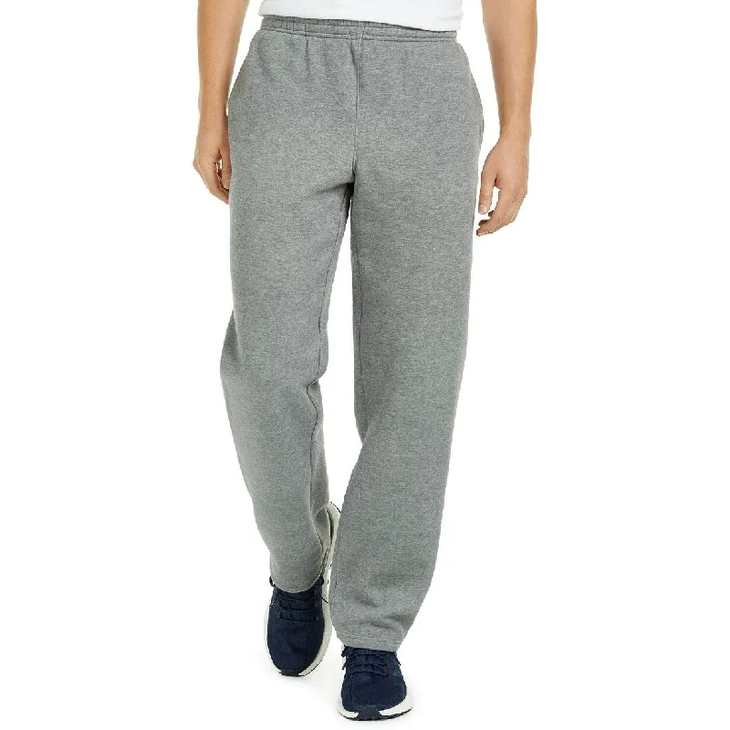 men's tapered workday luster red pants-men's tailored party gloss blue pants-ID Ideology Men's Open Hem Fleece Sweatpants Grey Size Large