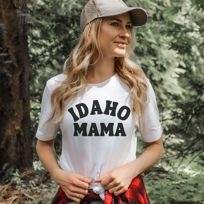 Men's short-sleeve warm stylish-crisp-gray tee-Idaho Mama Shirt for Women *UNISEX FIT*