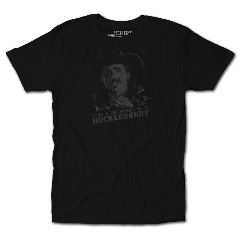 Men's short-sleeve structured quilted tee-Im Your Huckleberry Blackout Tee