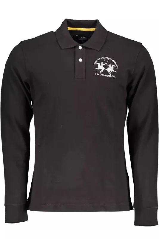 Men's short-sleeve rugged urban-warm-breathable-alpaca tee-La Martina Classic Elegance Polo with Contrast Men's Detailing