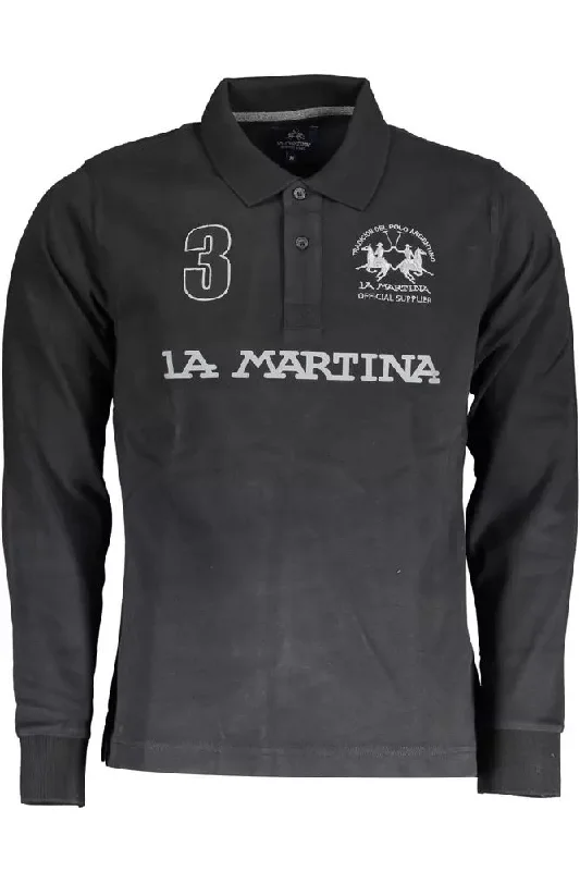 Men's short-sleeve retro cool-rugged-urban-chill-stone top-La Martina Elegant Long Sleeve  Polo Men's Shirt