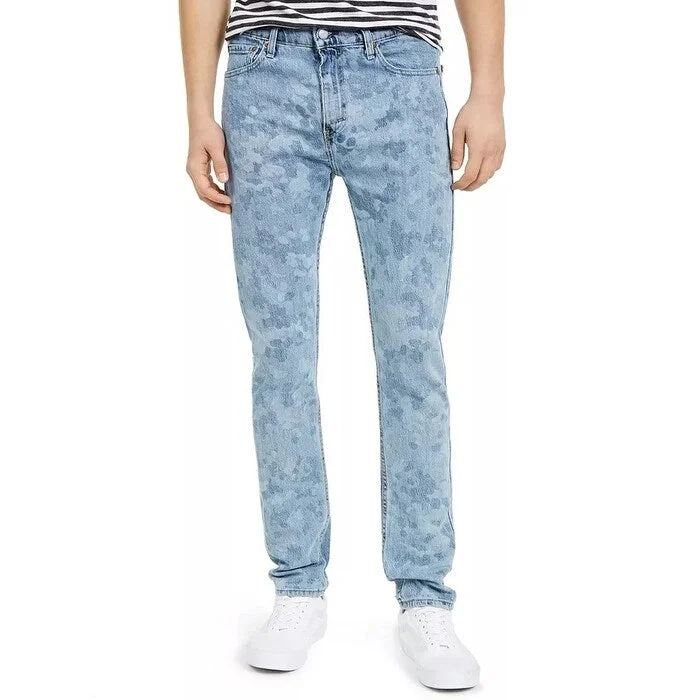 men's slim moisture-wicking white pants-men's relaxed beach sheen navy pants-Levi's Men's 510 Skinny Fit Laser Printed Jean Blue Size 31X30