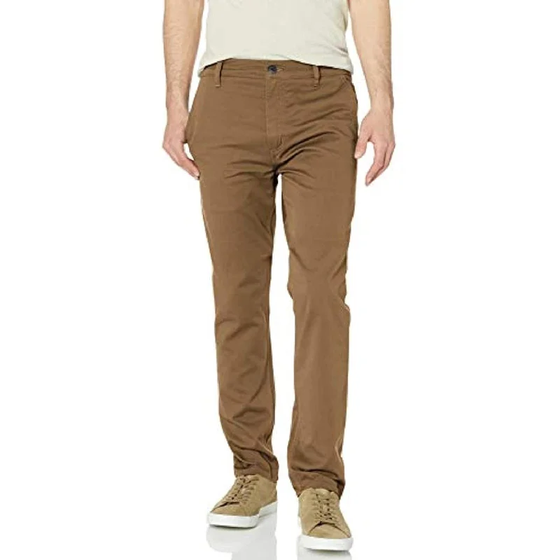 men's straight leg commute peached beige pants-men's wide-leg vacation sheen navy pants-Levi's Men's 511 Slim Fit Hybrid Trousers Cougar Tan Size 29x32