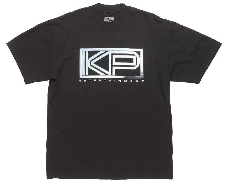 Men's short-sleeve trendy slim-navy shirt-LICENSED KING PRINCESS T-SHIRT BLACK - KP LOGO