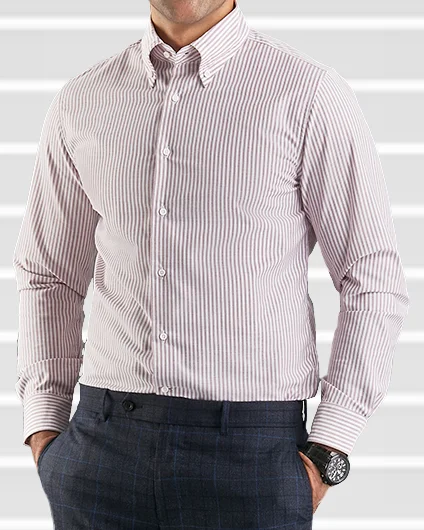 Maroon University Stripes Oxford Shirt