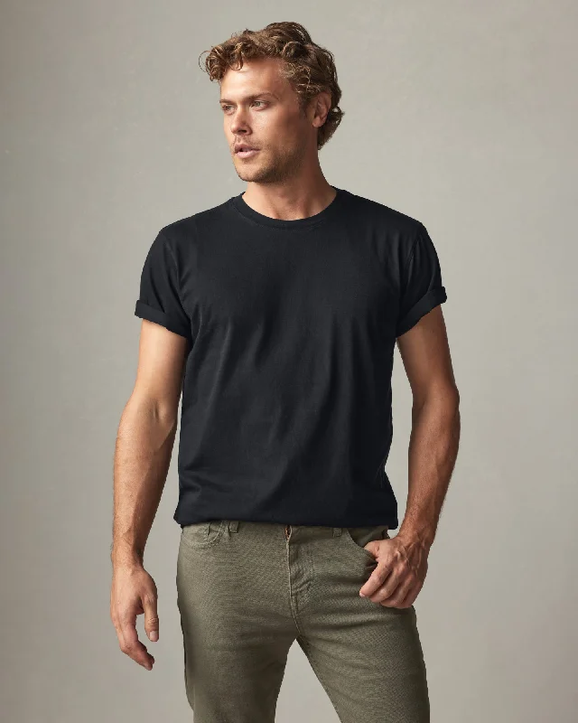 Men's short-sleeve soft trendy-bright-deep-classic-casting tee-Classic Cotton Crew Tee - Black