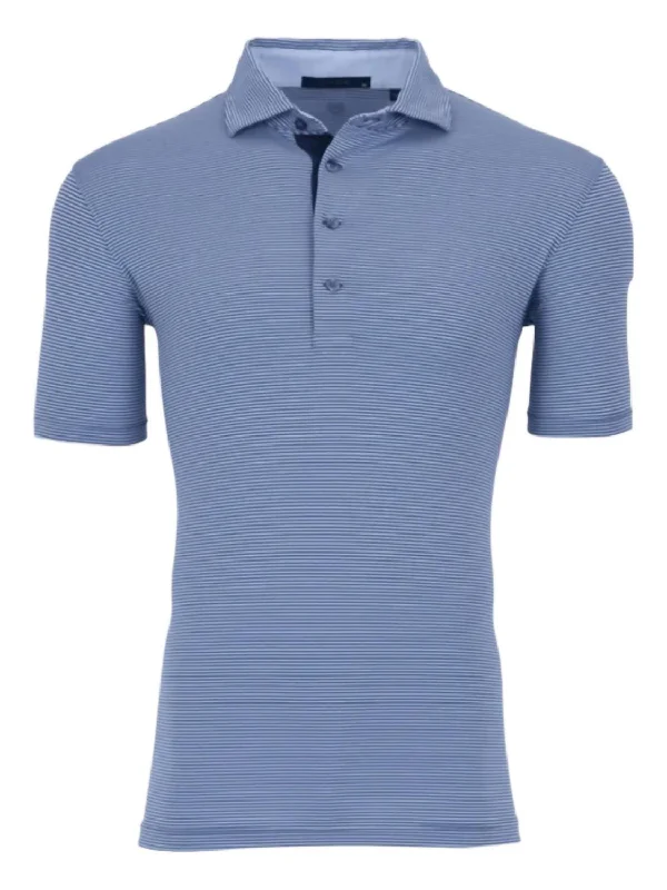 Men's short-sleeve stylish sleek-neutral-techno top-Men's Saranac Polo Shirt In Falcon Blue