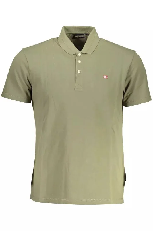 Men's short-sleeve subtle soft-trendy-slim-navy top-Napapijri Classic  Polo with Elegant Men's Embroidery