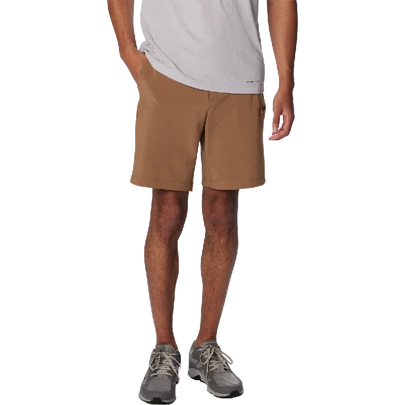 men's stretch office sheen white pants-men's straight leg commute matte beige pants-Men's Narrows Pointe Short 9"