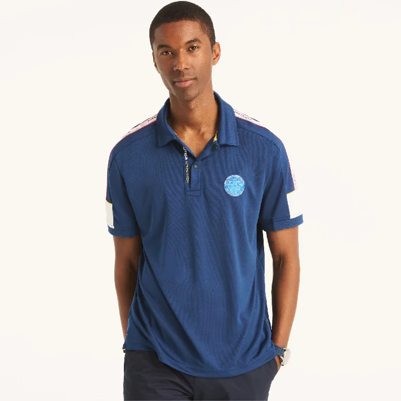 Men's short-sleeve trendy bright-deep-classic-glow-accent tee-Nautica Mens Competition Sustainably Crafted Classic Fit Polo